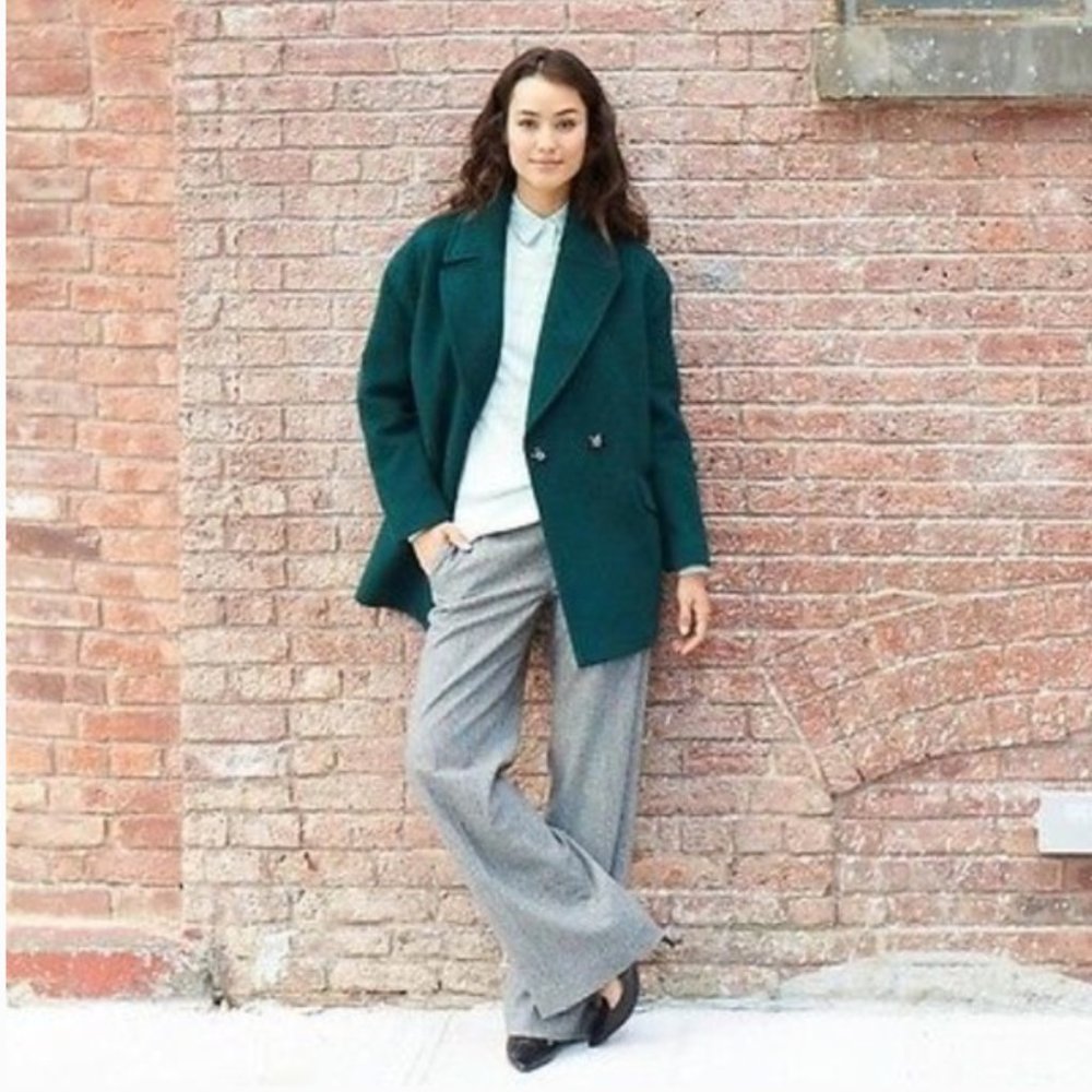 Banana Republic Green Cocoon Coat XXS Petite